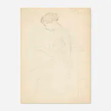 William McGregor Paxton, Woman Seated Looking Down, 1912, graphite on paper