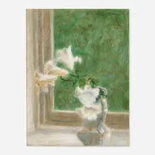 Hobson Pittman, Lillies, pastel on Strathmore laid to board
