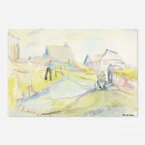 Alice Stoddard, Untitled (figures resting), watercolor on paper