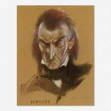 Scrooge by Everett Shinn, 1938, pastel on paper, sold Jun 2020