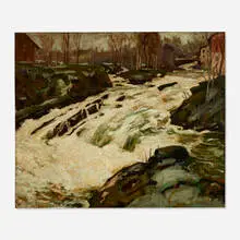 Rapids by Jonas Lie, oil on canvas, sold Jun 2020