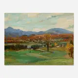 Paul King, View from the Lake Placid Club Golf Course, oil on board