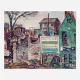 Arthur Meltzer, City Ruins, 1951, oil on canvas board