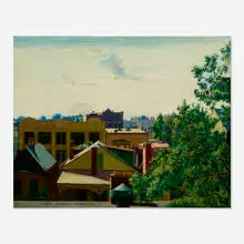 Vincent Jannelli, New Jersey Rooftops, 1938, oil on canvas
