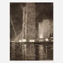 Gerald Geerlings, Grand Canal, America, 1933, drypoint