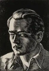 Harry Bertoia, untitled (Self Portrait), c. 1943, wood block print