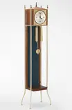 grandfather clock, model #2256-D by George Nelson & Associates, 1958, walnut, brass, enameled metal, velvet, sold Oct 2006