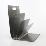 Francois Monnet, magazine stand, c. 1970, matte chrome-plated steel