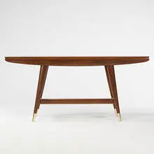 flip-top console, model #2134 by Gio Ponti, c. 1950, Italian walnut, brass, sold Oct 2006