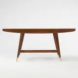 Gio Ponti, flip-top console, model #2134, c. 1950, Italian walnut, brass