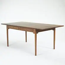 desk by Hans J. Wegner, c. 1960, teak, brass, sold Oct 2006