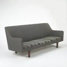 Edvard Kindt-Larsen, sofa, c. 1960, upholstery, walnut