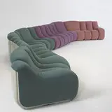 Burkhard Vogtherr, VarioPillo sectional seating, 1970, upholstery, plastic