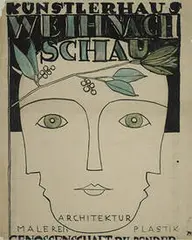 Bertold Löffler, Kunstlerhaus Weihnacht Schau, 1929, pencil and watercolor on paper