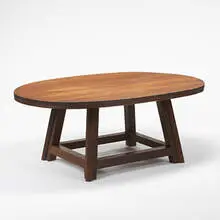 custom dining table by Jean Dunand, c. 1942, oak, sold Oct 2006