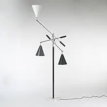 Three Arm floor lamp by Arredoluce, c. 1960, chrome-plated brass, enameled metal, marble, sold Mar 2006