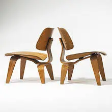 LCWs, pair by Charles and Ray Eames, 1945, ash, sold Mar 2006