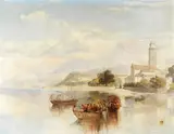 James Baker Pyne, A view in the Italian lakes, oil on canvas