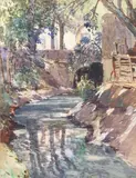 'Near Avignon, France' by Samuel John Lamorna Birch, Ra, Rws, Rwa, watercolour heightened with white, offered Oct 2021