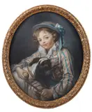 Jean-Baptiste Greuze, Boy with a dog, pastel