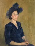 Henry Carr, Portrait of a lady in blue, oil on canvas