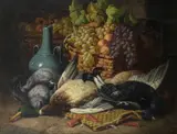 Thomas Charles Bale, Still life of fruit and game, oil on canvas