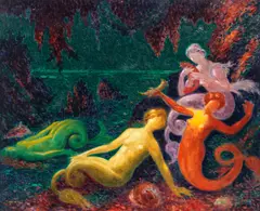 Felix Courché, 'Baigneuses', oil on canvas