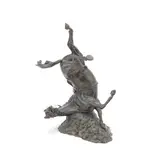 James Osbourne, patinated bronze model of a falling horse, patinated bronze