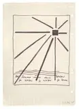 Die Sonne über dem Wasser ja Wasser ja Wasser ja Sonne by Sigmar Polke, 1968, Filzstift in Schwarz auf kariertem Ringbuchpapier, sold Jun 2015