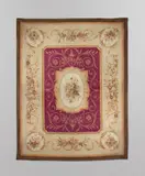 Flachgewebter Napoleon III.-Teppich by Tapisserie d'Aubusson. Manufacture Royale, Um 1870, Wolle gewirkt, mit Leinenstoff hinterlegt, sold Nov 2015