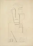 Fernand Léger, Erster Entwurf zu einer Figurine aus dem Ballett „Créature du monde, Um 1922, Bleistift auf Velin (Wasserzeichen: Canson & Montgolfiers)