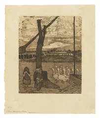 Paula Modersohn-Becker, Die Gänsemagd, Um 1900, Radierung und Aquatinta auf Japan