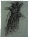 Tod und Jüngling aufschwebend by Käthe Kollwitz, 1922, Kohle auf graugrünem Hahnemühle-Bütten, sold Nov 2010