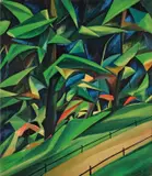 Heinrich Harry Deierling, Tiergartenlandschaft I, 1919, Öl auf Leinwand. Doubliert