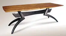 Robert Brown, Shibumi Table, 1998, Book matched California Black Walnut with base of ebonized Honduras Mahogany and Malaga marble