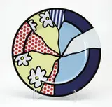 Pair of Kunstlerteller plates (2) by Roy Lichtenstein, 1990, Glazed ceramic, sold Jun 2009