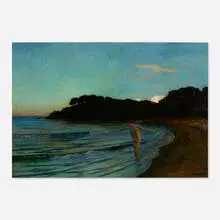 Woman Bather Stepping into a Lake by Émile-René Ménard, oil on canvas, sold Jun 2020