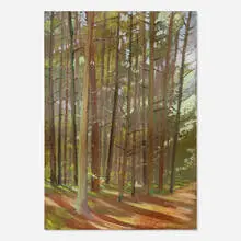 Morgan Colt, Untitled (path in trees), 1905, watercolor and gouache on paper
