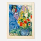 Les Coquelicots by Marc Chagall, 1949, lithograph in colors, sold Jun 2020