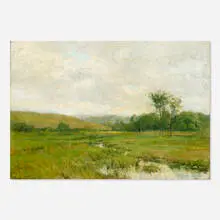 Untitled (landscape with stream) by Olive Parker Black, oil on canvas, sold Jun 2020