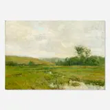 Olive Parker Black, Untitled (landscape with stream), oil on canvas