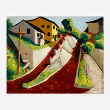 Belle Baranceanu, Untitled (street scene), oil on canvas