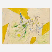 Roberto Sebastian Matta, 10 de Julio, 1953, colored pencil and wax crayon