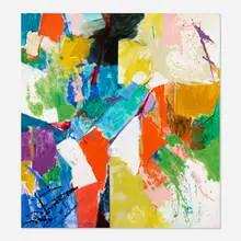 Ebro by John Little, 1978, oil and pastel on Chinese paper laid to canvas, sold Jun 2020