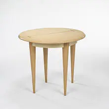 Demi Lune table by Jean Royere, 1955, oak, brass, sold Mar 2006