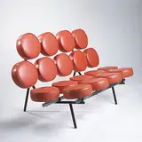 George Nelson & Associates, Marshmallow sofa, model #5670, 1956, vinyl, enameled metal, steel