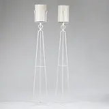 floor lamps, pair by Tommi Parzinger, c. 1955, enameled steel, parchment, sold Mar 2006