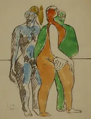 Trois Nus Debout by Le Corbusier, 1940, pencil and watercolor on paper, sold Mar 2006
