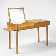 vanity, model #191 by Alvar Aalto, 1948, birch, mirrored glass, sold Mar 2006