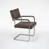 William Lescaze, cantilever chair from the Philadelphia Saving Fund Society, 1931, chrome-plated steel, leather